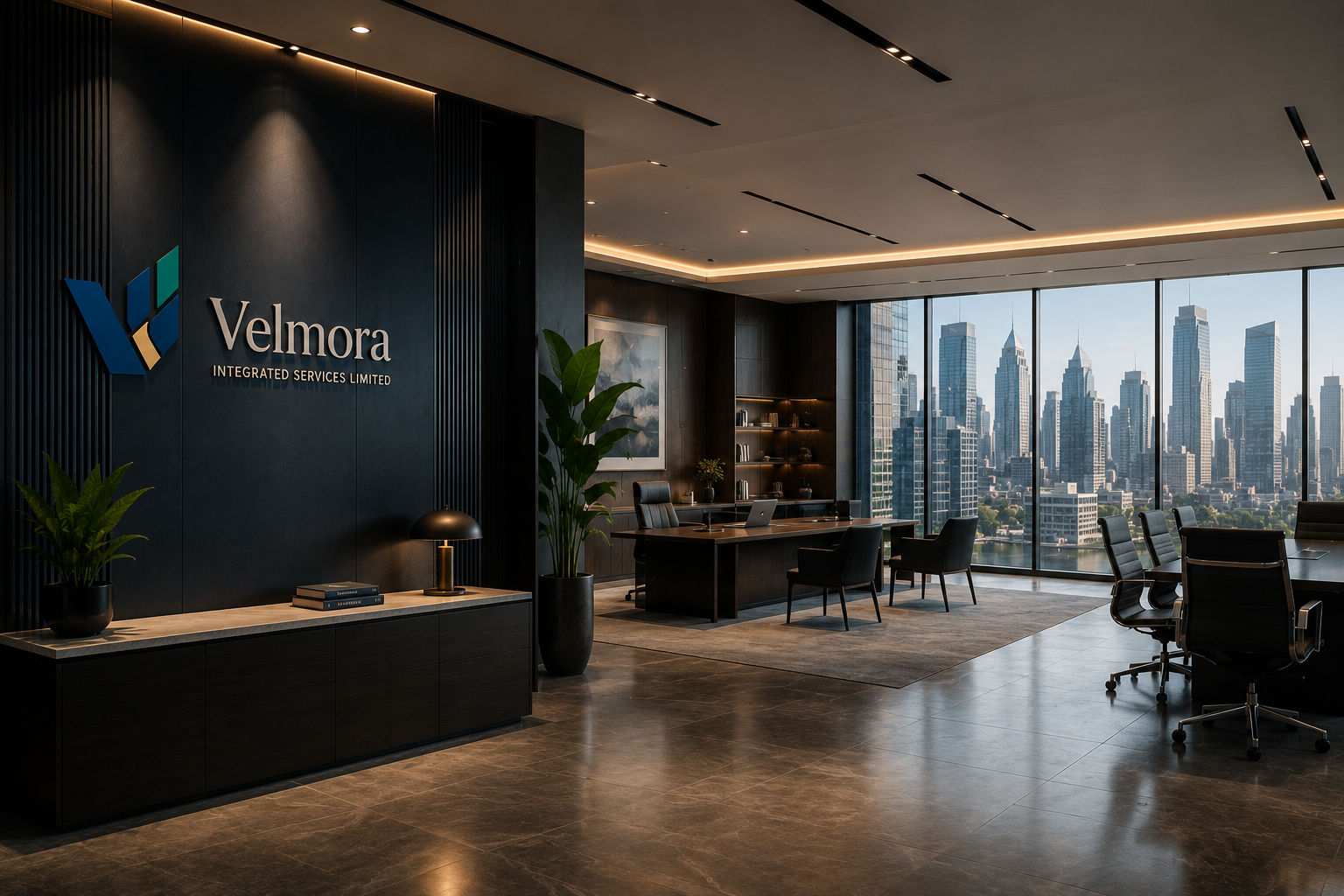 Modern corporate office ready for business consultation